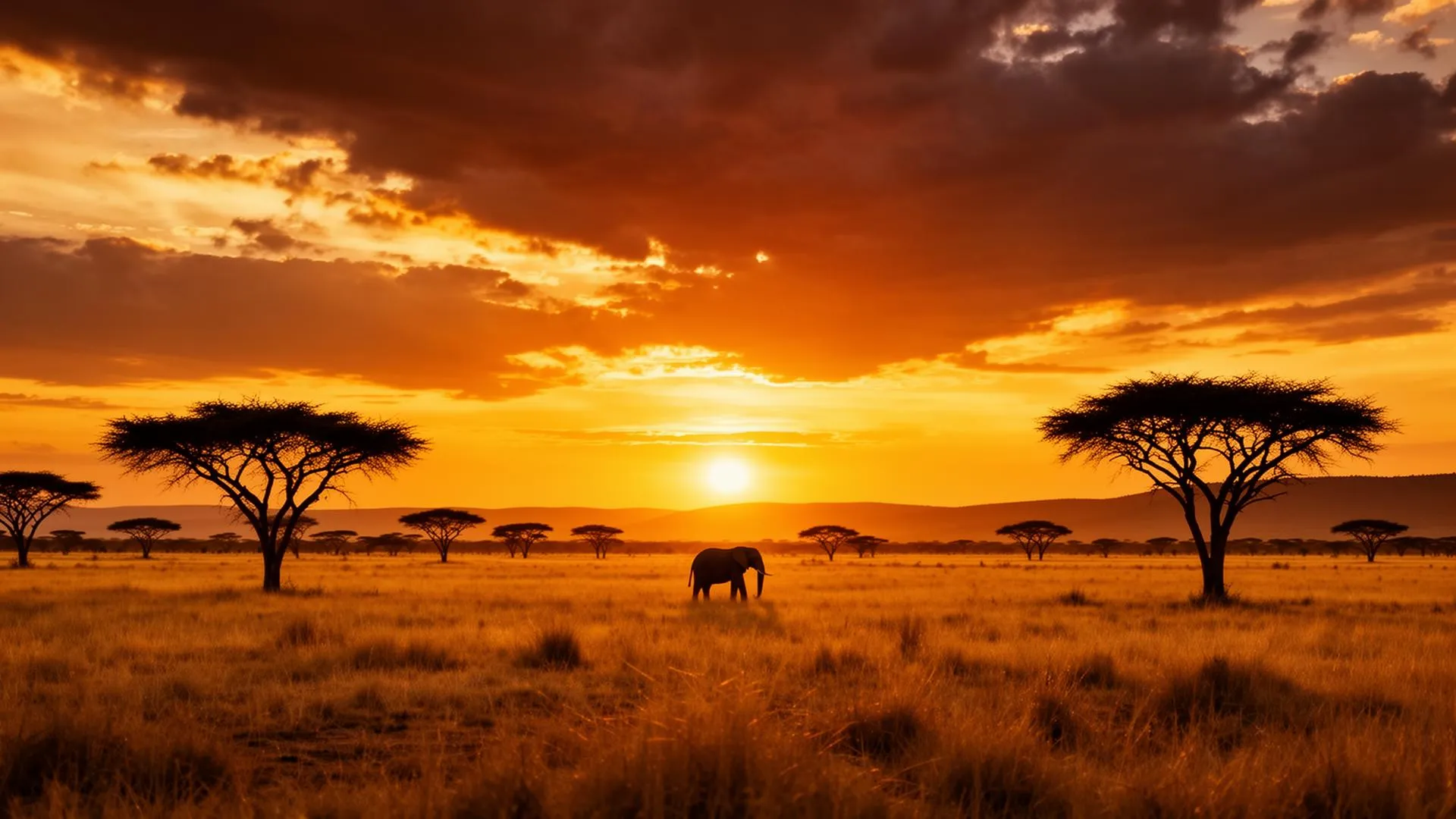 African savanna at golden hour